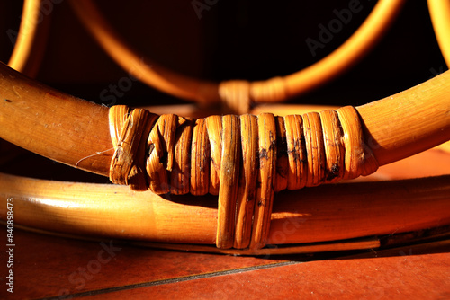 wicker chair details close up