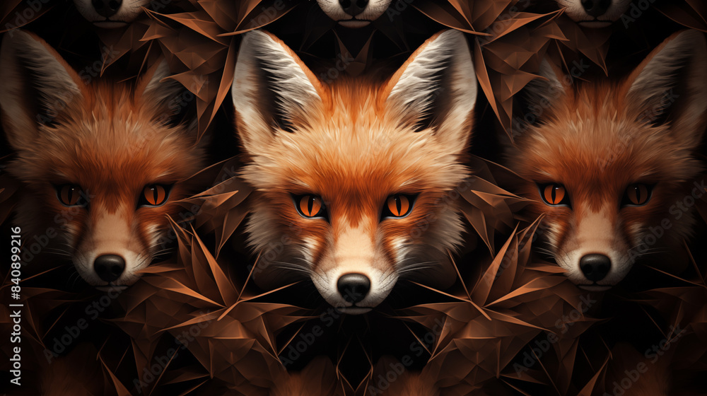 Obraz premium Fox Pattern Background, Texture, Wallpaper, Background, Cell Phone Cover and Screen, Smartphone, Computer, Laptop, 16:9 Format - PNG