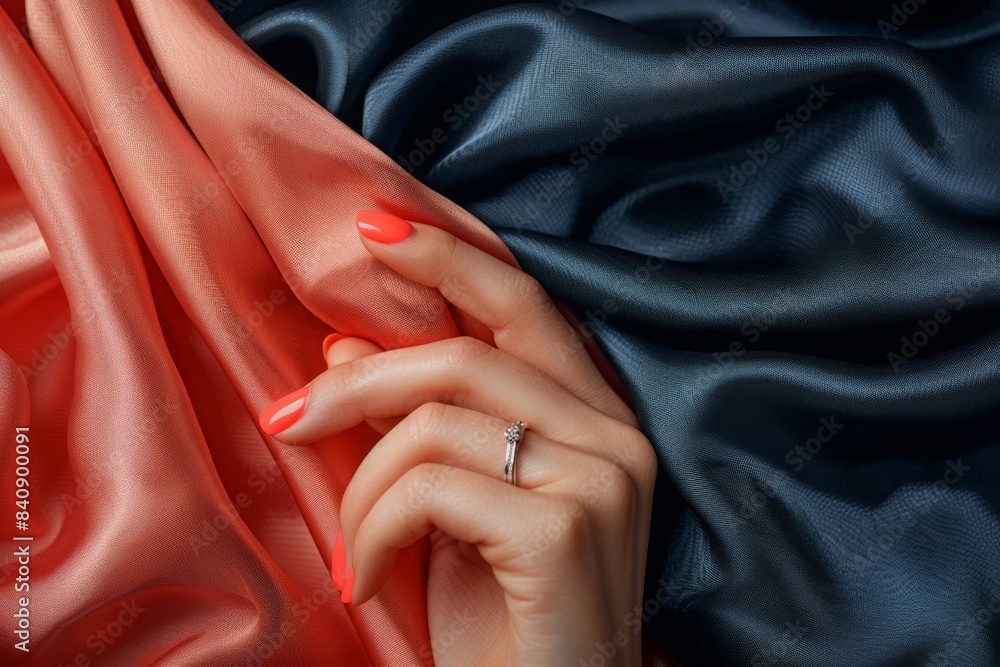 Fototapeta premium hands on the silk