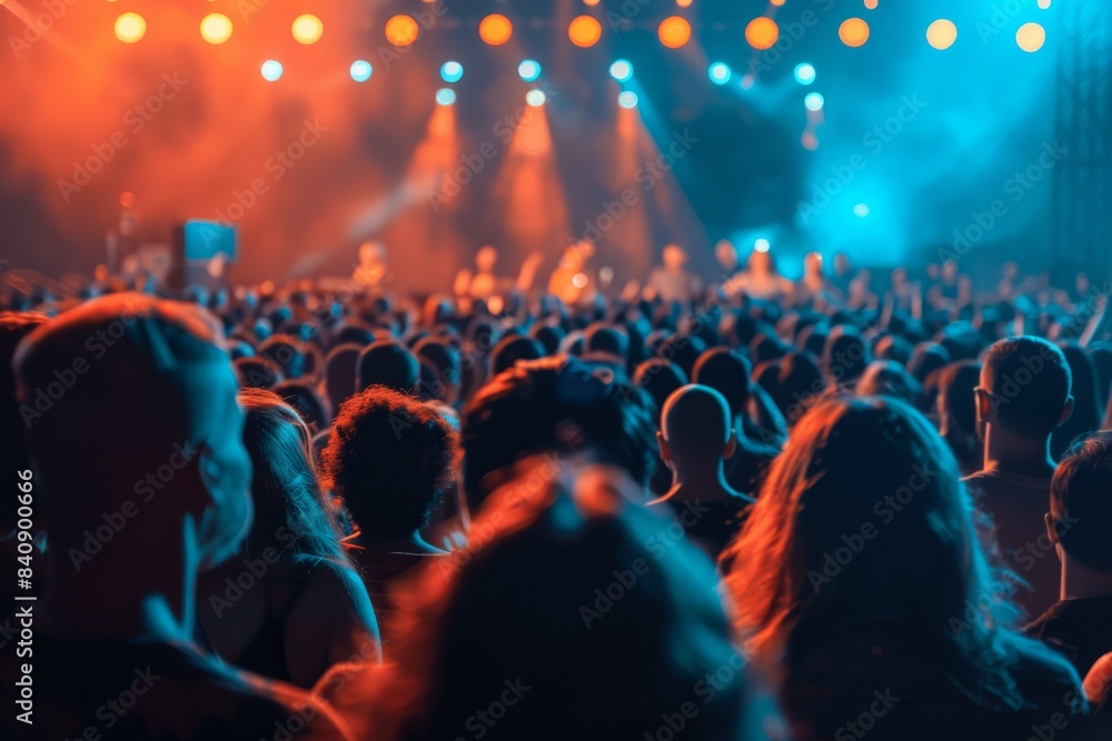 A Sea of Silhouettes Under Neon Lights A Sea of Silhouettes Under Neon Lights