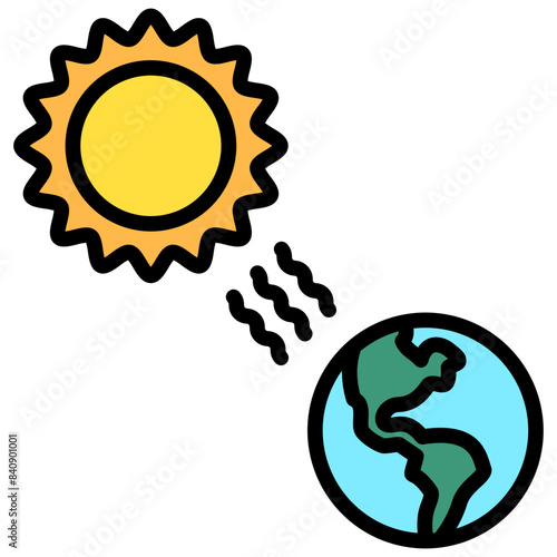 Sunspot activity lineal multi color icon, related to education and technology theme. use for modern concept, web and app development.
