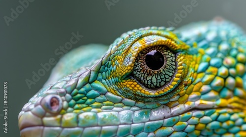 Lizard close up eye portrait. Reptile animal nature photo exotic pet macro © Yeivaz