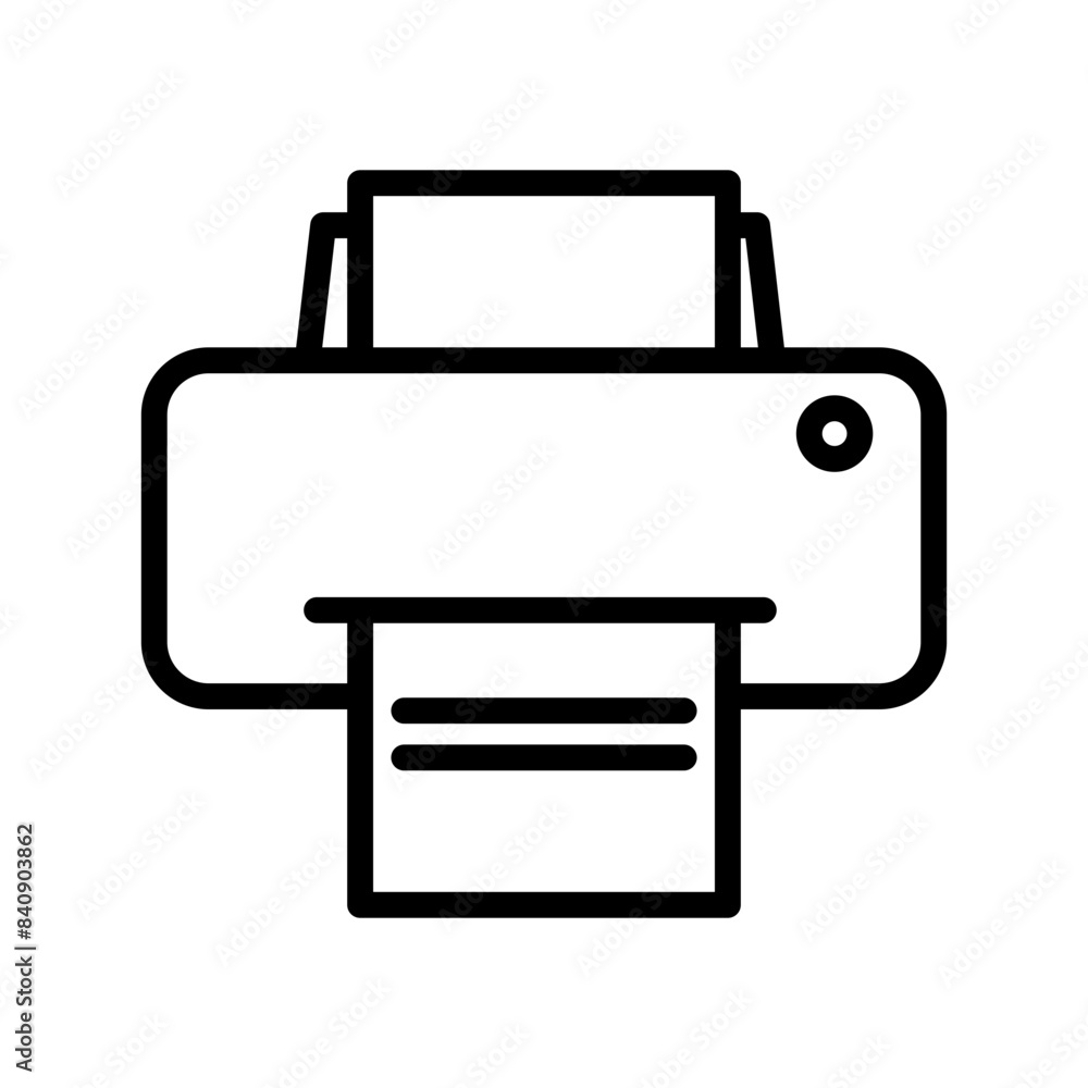 Printer line icon. Employee icon. Printing document icon isolated on white background. Transparent background, minimalist symbol. Vector images Printer line icon. Employee icon. Printing document icon isolated on white background. Transparent background, minimalist symbol. Vector images
