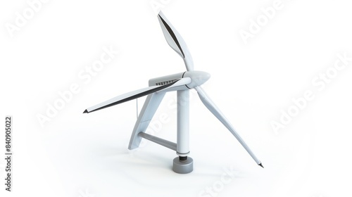 a modern wind turbines energy safety on white background