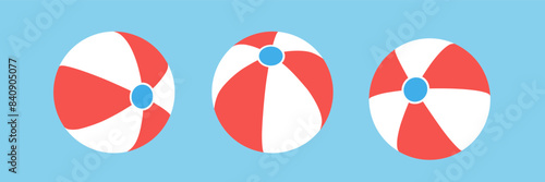 Inflatable ball for beach and water games. Set of beach ball . Beach ball. Flat style