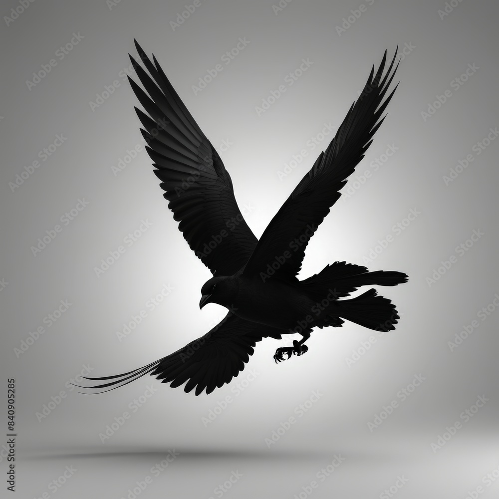 Obraz premium black bird fly in the sky