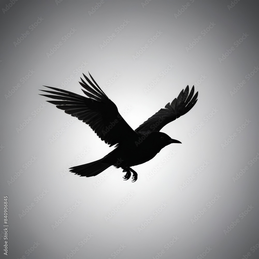 Obraz premium black bird fly in the sky