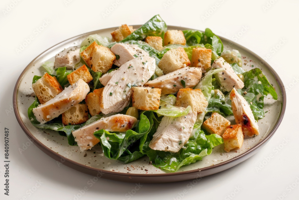 Homemade Caesar Chicken Salad with Grilled Chicken and Crispy Lettuce Homemade Caesar Chicken Salad with Grilled Chicken and Crispy Lettuce