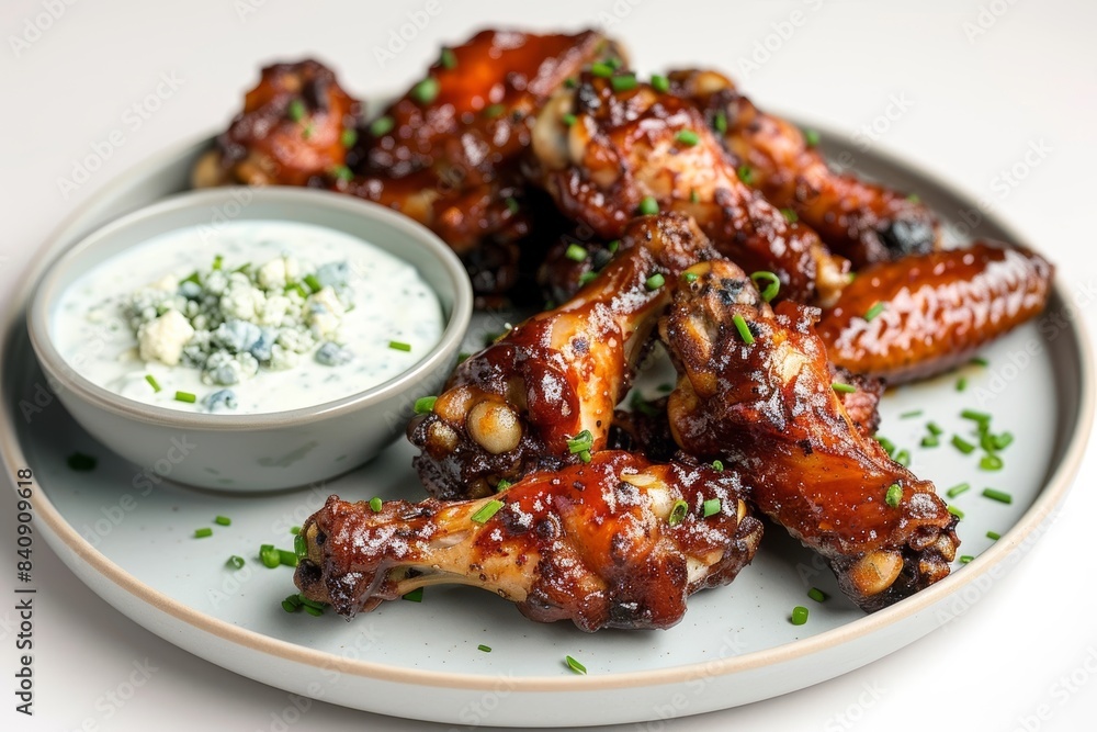 Satisfying Beer-Barbecue Wings with Zesty Blue Ranch Sauce Satisfying Beer-Barbecue Wings with Zesty Blue Ranch Sauce