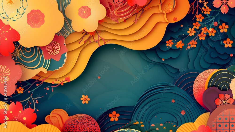 Background of a colorful aapi celebration, abstract background of Asian American and Pacific Islander Heritage Month
