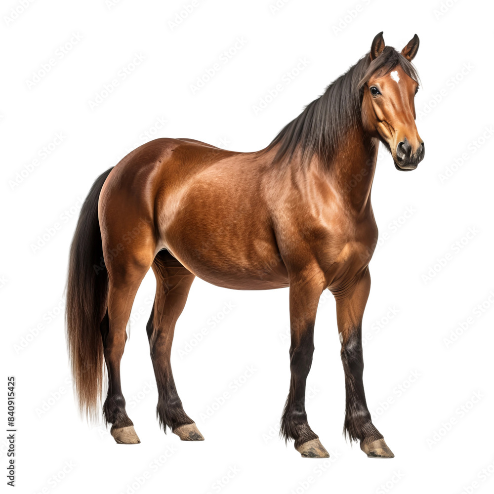 Fototapeta premium brown horse isolated on white