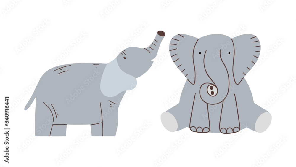 Cute elephant in flat style. Vector illustration. Cute elephant in flat style. Vector illustration.