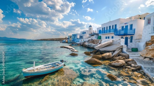 Greek fishing village in Paros island, Greece  photo