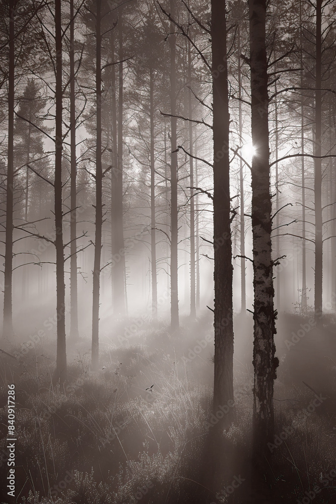 Misty forest sunrise Misty forest sunrise