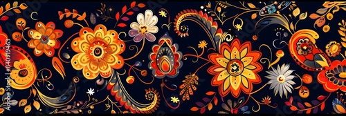 Paisley ethnic patterns design floral pattern with paisley and indian flower motifs. damask style pattern for textil and decoration 