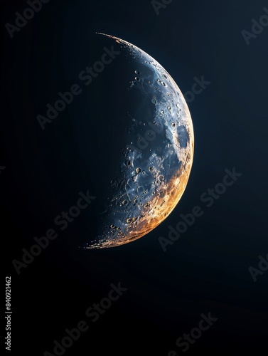 moon, earth satellite, cosmos, space, night, moon in the sky, close-up, astronomy, moon crescent, close-up, sky at night, night time, dark, planet, Generative AI