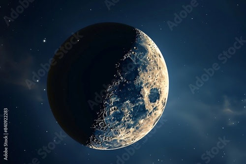 moon, earth satellite, cosmos, space, night, moon in the sky, close-up, astronomy, moon crescent, close-up, sky at night, night time, dark, planet, Generative AI