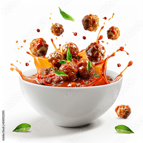 a bowl of meatball splash chili