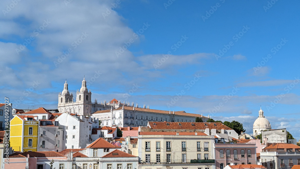 beautiful cityscape, white houses warmed by the summer sun beautiful cityscape, white houses warmed by the summer sun