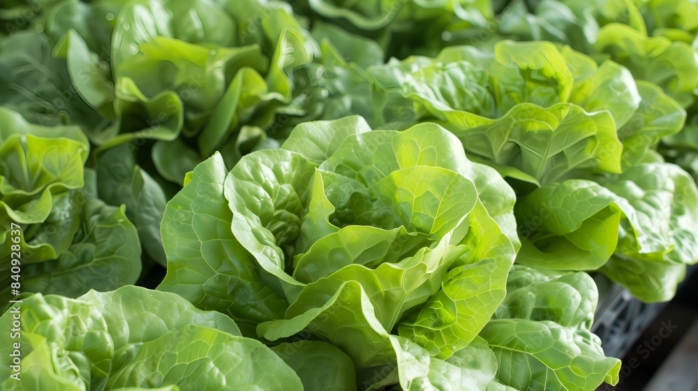 Fresh Butter Lettuce Heads in Hydroponic Farm Fresh Butter Lettuce Heads in Hydroponic Farm