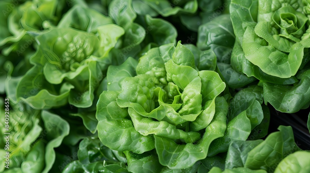 Fresh Butter Lettuce Heads in Hydroponic Farm Fresh Butter Lettuce Heads in Hydroponic Farm