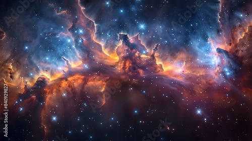 cosmic canvas where celestial artists paint with the light of stars nebulae and galaxies creating breathtaking vistas and ephemeral masterpieces that illuminate the darkness of space photo