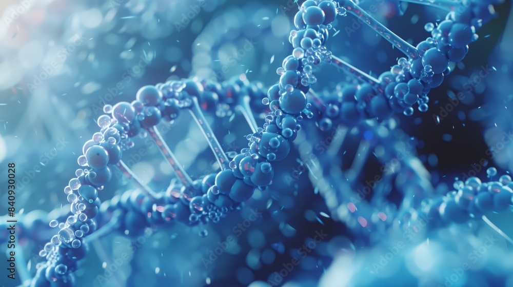 Colorful DNA strand in a dynamic, abstract scientific background with glowing particles. Colorful DNA strand in a dynamic, abstract scientific background with glowing particles.