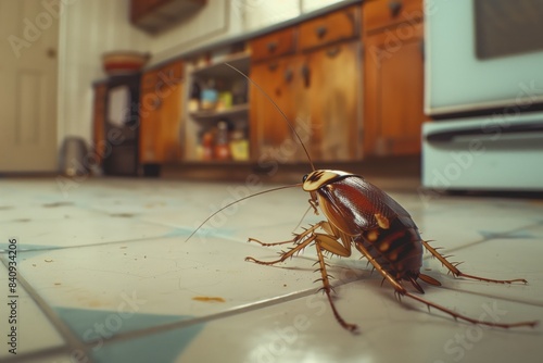 a cockroach in a kitchen