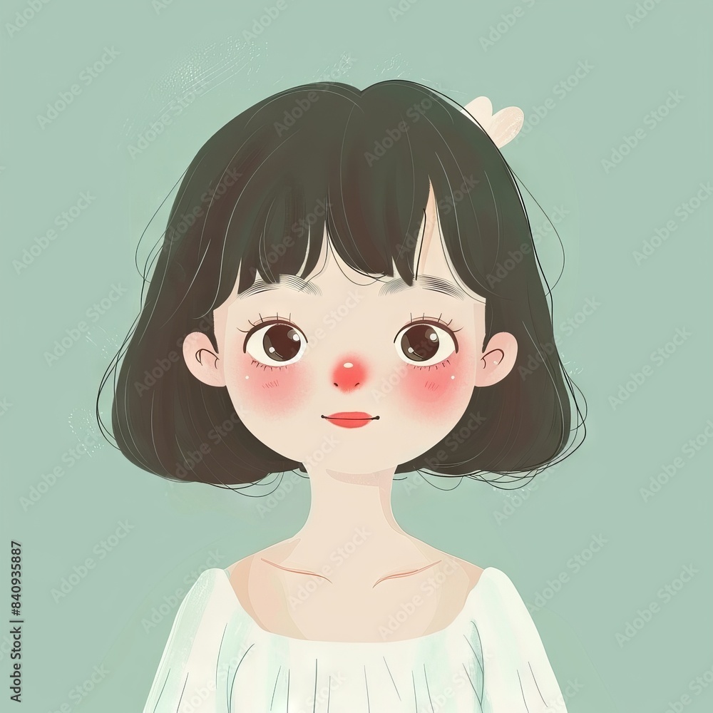 A cute cartoon girl character for children's books. A cute cartoon girl character for children's books.