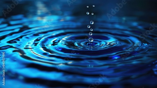 Vibrant blue circles radiating from a central point on a dark backdrop, resembling ripples in water