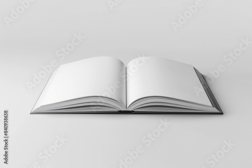Book Render. Blank Hardcover Book Floating on White Background. 3D Rendering