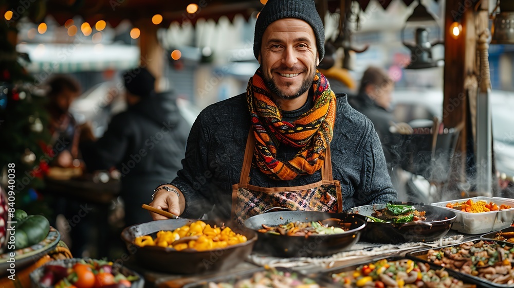 man making ethnic food for a winter solstice man making ethnic food for a winter solstice