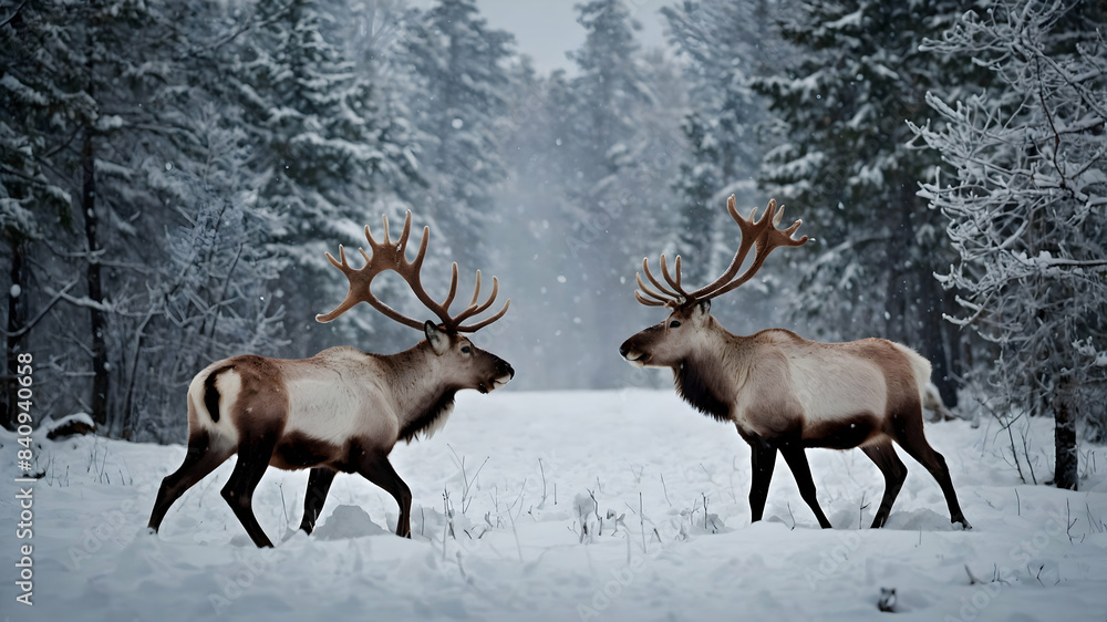 Obraz premium deer in the snow
