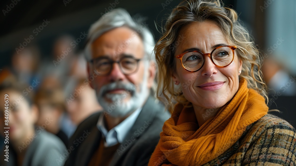 middleaged couple attending a World Cancer Day seminar middleaged couple attending a World Cancer Day seminar