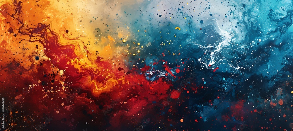 Fototapeta premium A Background Image Featuring Abstract Brush Strokes in Various Colors