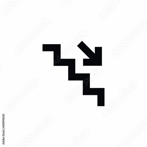 downstair level floor down icon