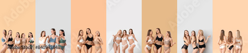 Set of many women in underw...