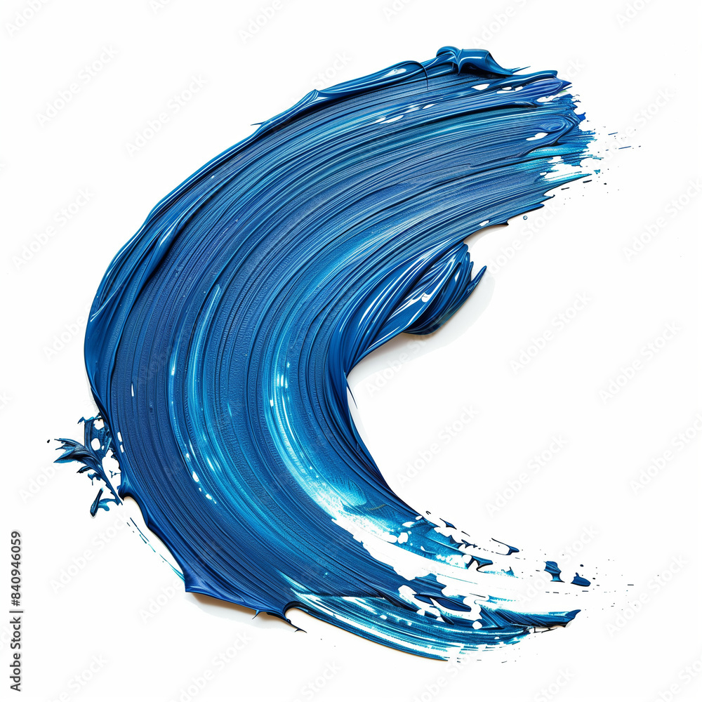 Hand painted stroke of blue paint brush isolated on white background Hand painted stroke of blue paint brush isolated on white background