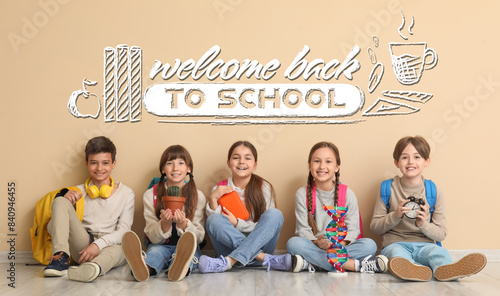 Little pupils with backpack...