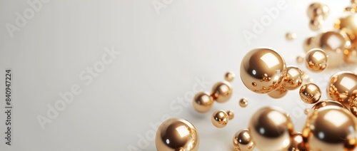 An abstract golden molecule shape . Its geometric shape is simple and makes for a unique abstract object. photo