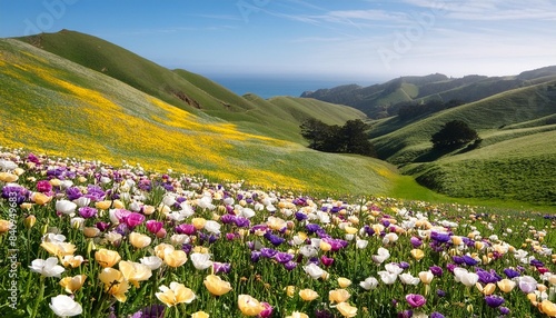 wildflower fields in spring marin county california