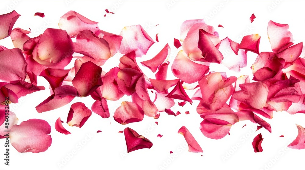 A close up of pink petals falling from a flower, rose A close up of pink petals falling from a flower, rose