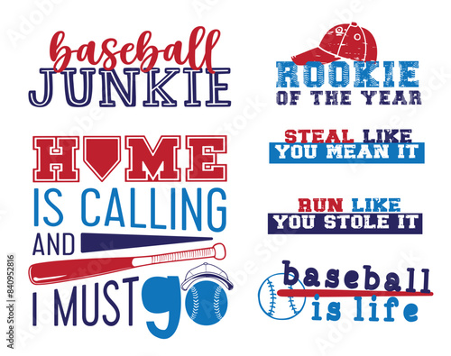 Set of Baseball Sayings for T-Shirt Designs or Signs
