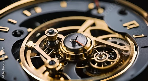 Wallpaper Mural Close-up of a clock mechanism with ticking hands. Torontodigital.ca