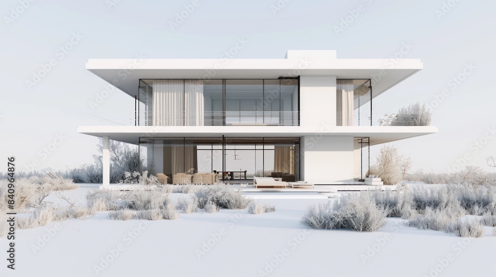 3d house modern isolated on white background,AI generated image. 3d house modern isolated on white background,AI generated image.