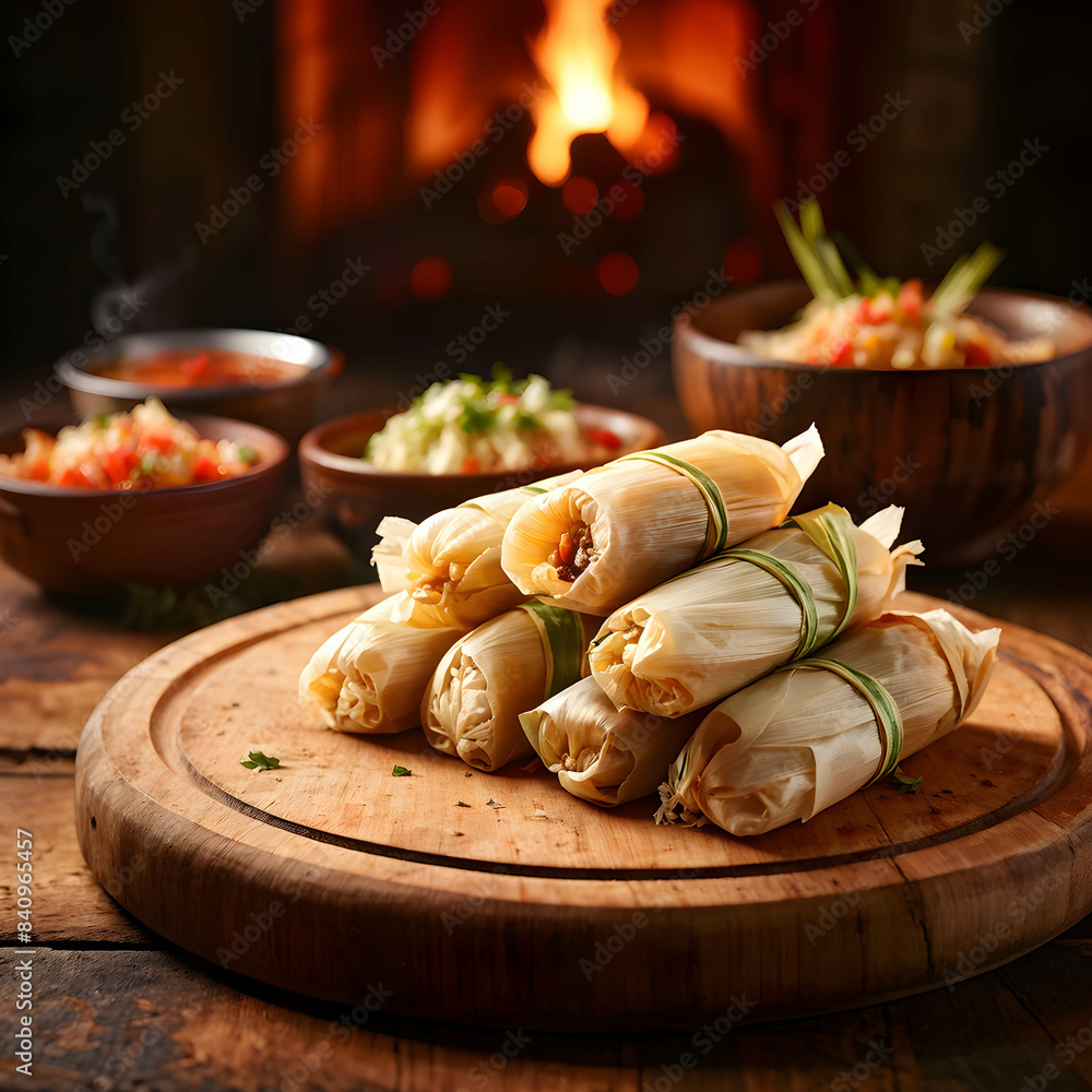 Tamales typical Mexican corn-based food Tamales typical Mexican corn-based food