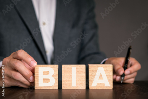 There is wood cube with the word BIA. It is an abbreviation for Business Impact Analysis as eye-catching image.