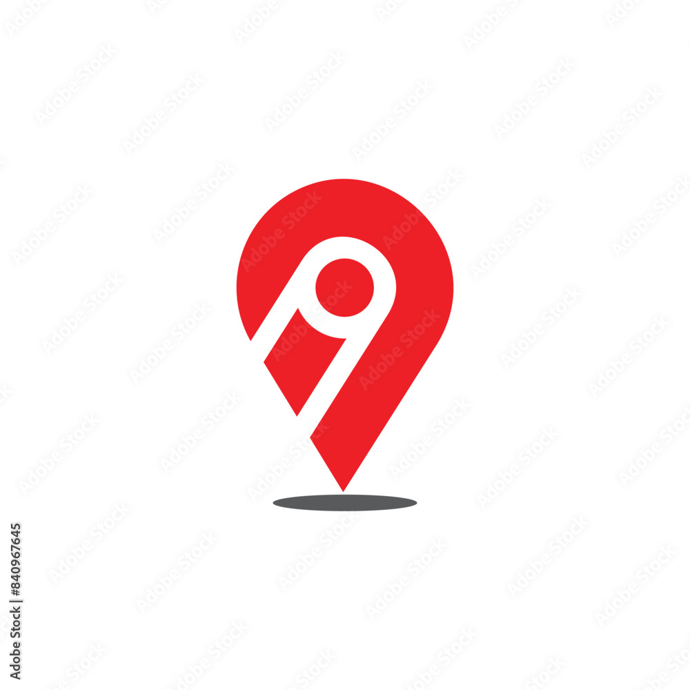 letter i pin location simple geometric logo vector letter i pin location simple geometric logo vector