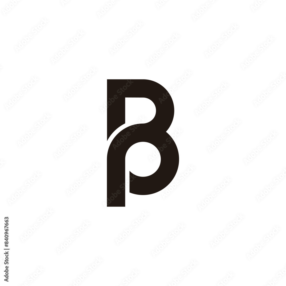 letter bp loop circles geometric simple logo vector letter bp loop circles geometric simple logo vector