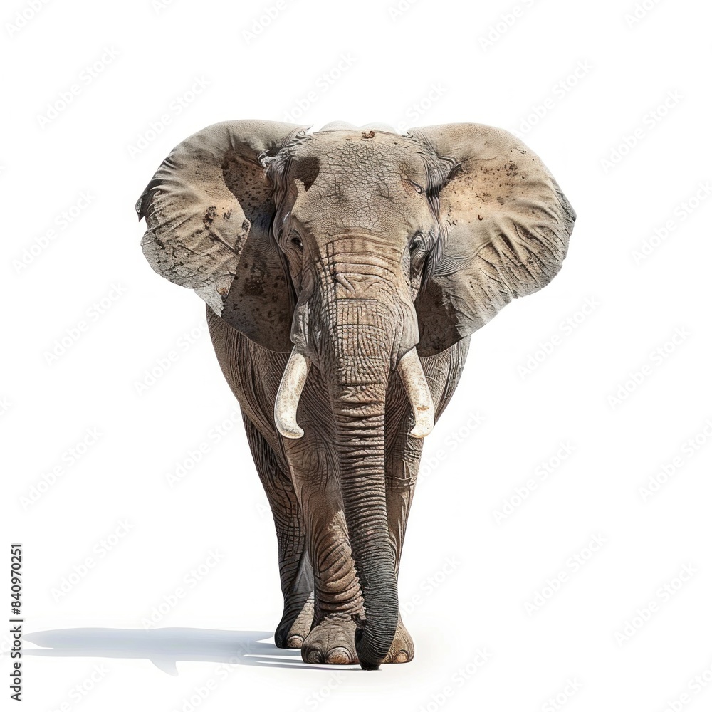 Obraz premium African Elephant isolated on white background